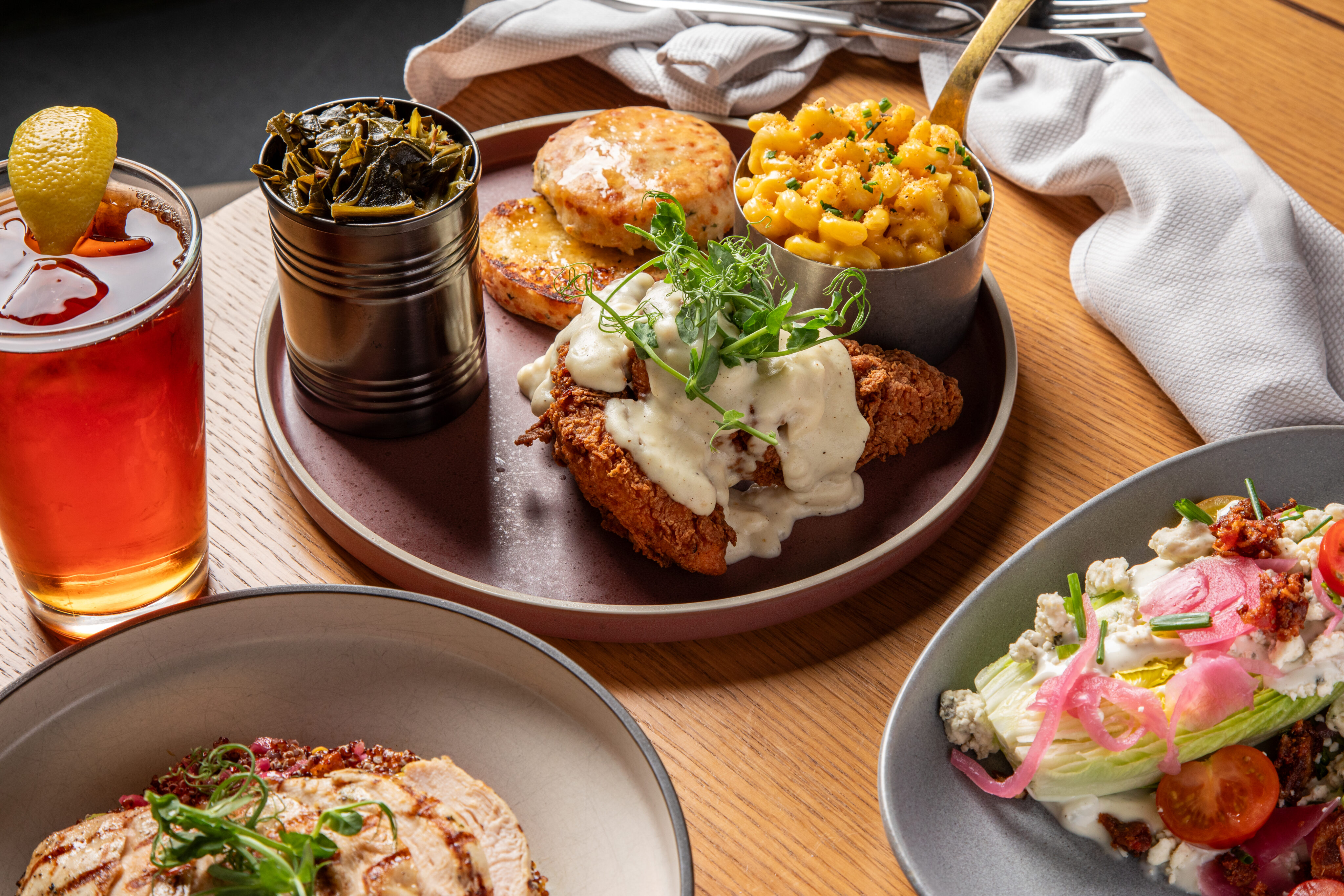 Smothered Chicken and Biscuits at Nest on Four